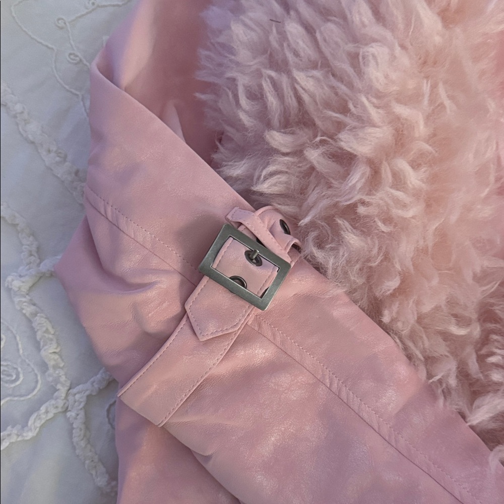 Dolls Kill Pink Teddy Jacket with Faux Fur - Picture 2 of 7